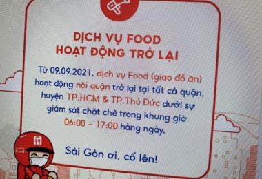 Grab, ShopeeFood mở lại dịch vụ giao đồ ăn tại TP.HCM