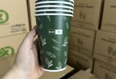 Ly giấy 2 lớp in logo theo yêu cầu, giá xưởng