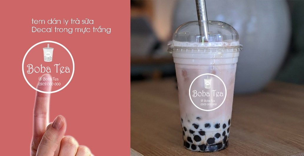 tem nhãn ly trà sữa