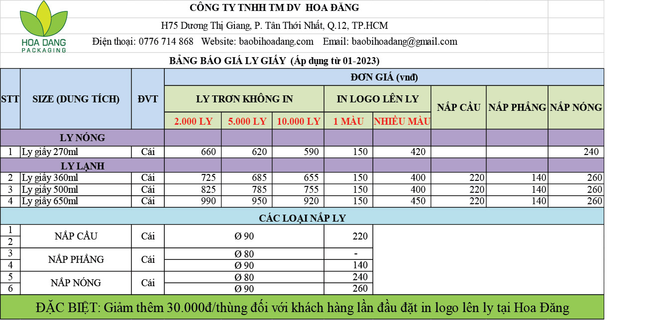 mẫu ly giấy đẹp